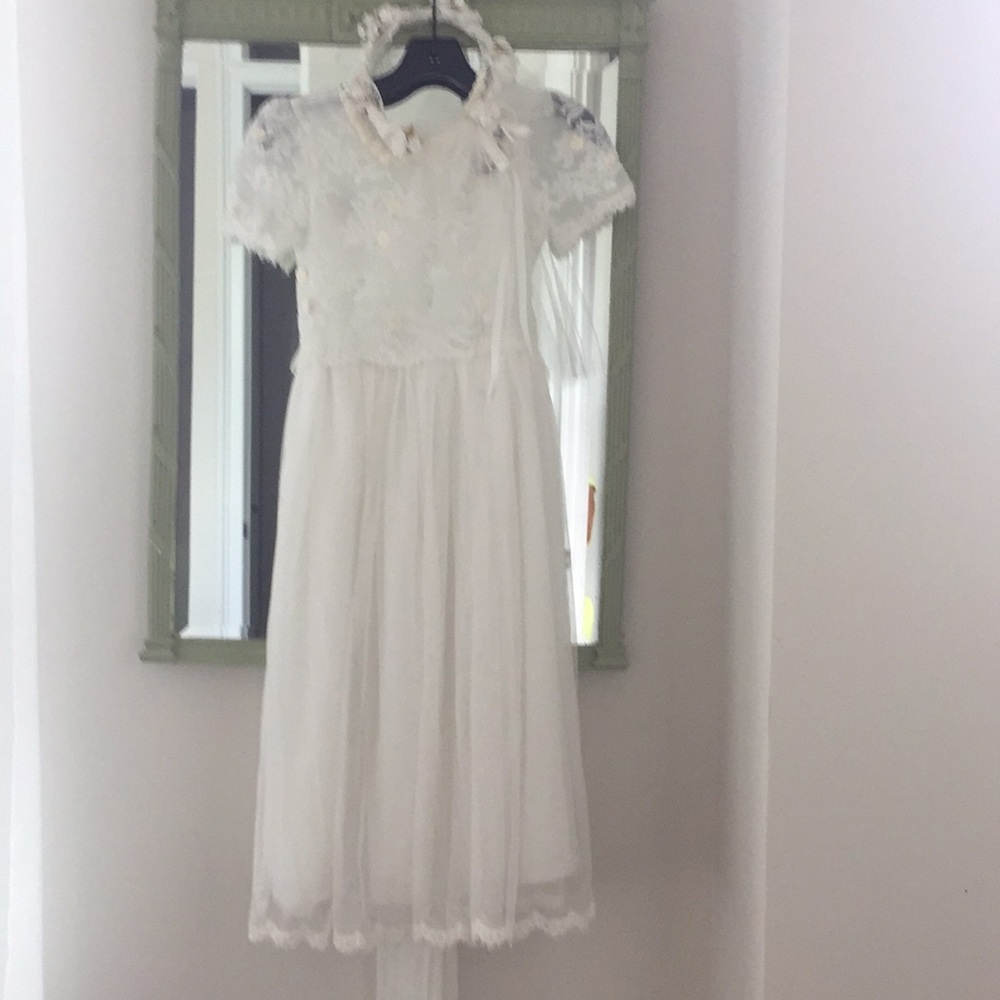 Flower girl dress. Sz.8 Handcrafted Posies.